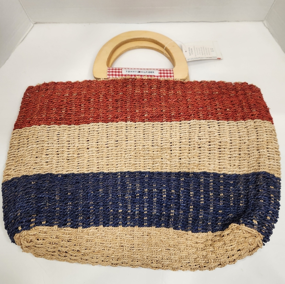 Tommy Hilfiger Natural Straw Satchel